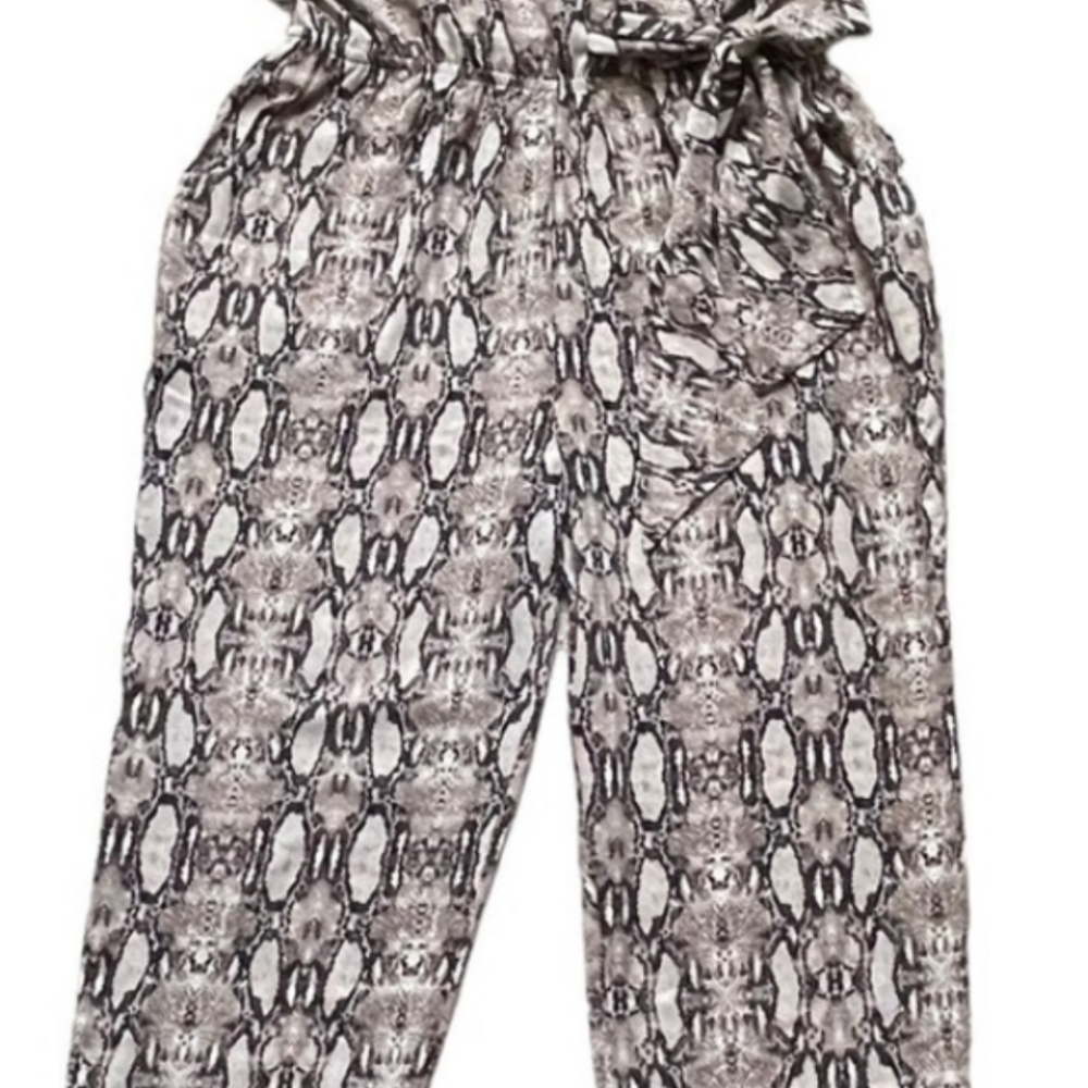 Venus V-Neck Tie-Front Python Snakeskin Print Jum… - image 2